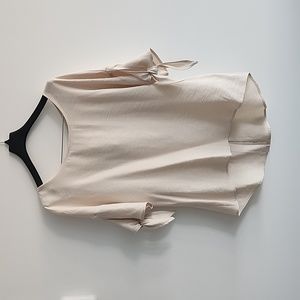 FRANK LYMAN Loose Top With Tie Sleeve Detail Size 8